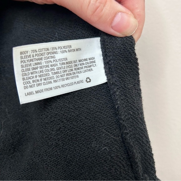 Varsity Letterman Jacket Bomber Snap Up Black and White Mossimo Large - Picture 6 of 8